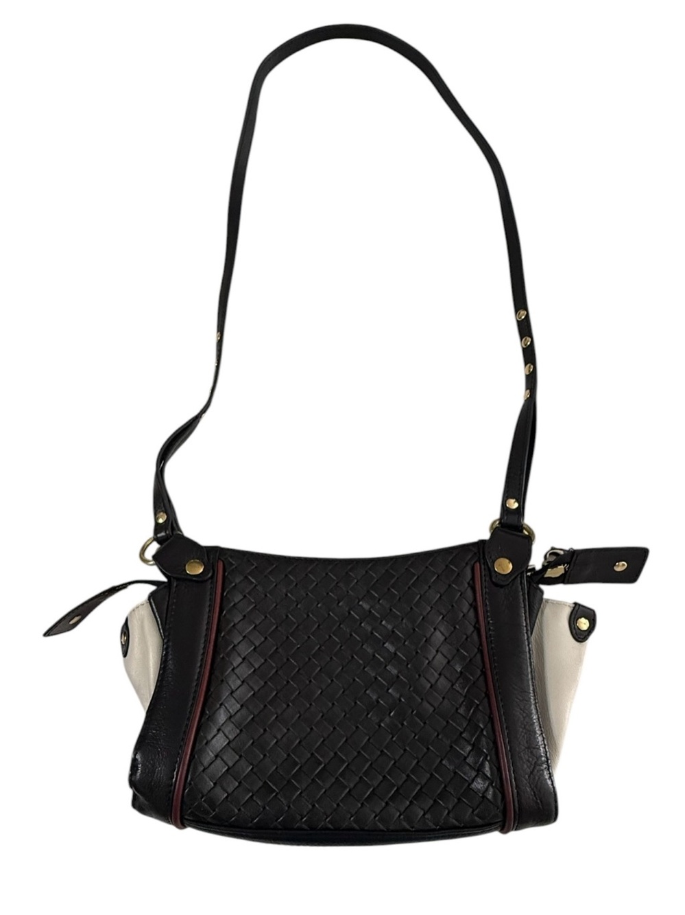 Jane Mayle Club Monaco Crossbody woven black white Bag $250 - Picture 5 of 10